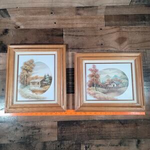 2 Beautiful Hand Painted and Signed Pieces of Art By Nathan vintage 1989